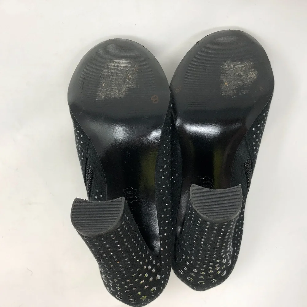 Jeffrey Tyler Black Bedazzled Annie Booties 8.5